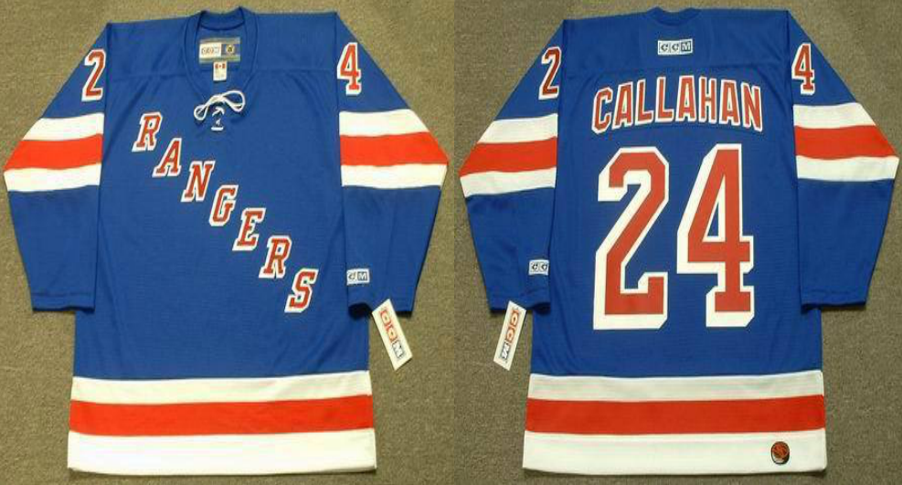 2019 Men New York Rangers 24 Callahan blue style #2 CCM NHL jerseys->new york rangers->NHL Jersey